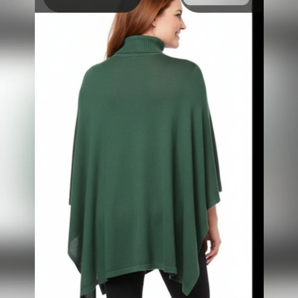 NWOT Colleen Lopez Turtleneck Poncho Sweater - Picture 3 of 6